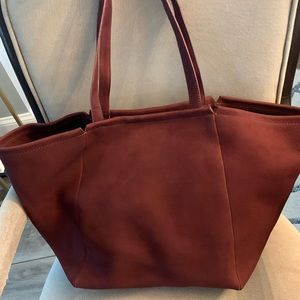 NWT Madewell The Carryall Tote Suede Leather Pinot Noir
